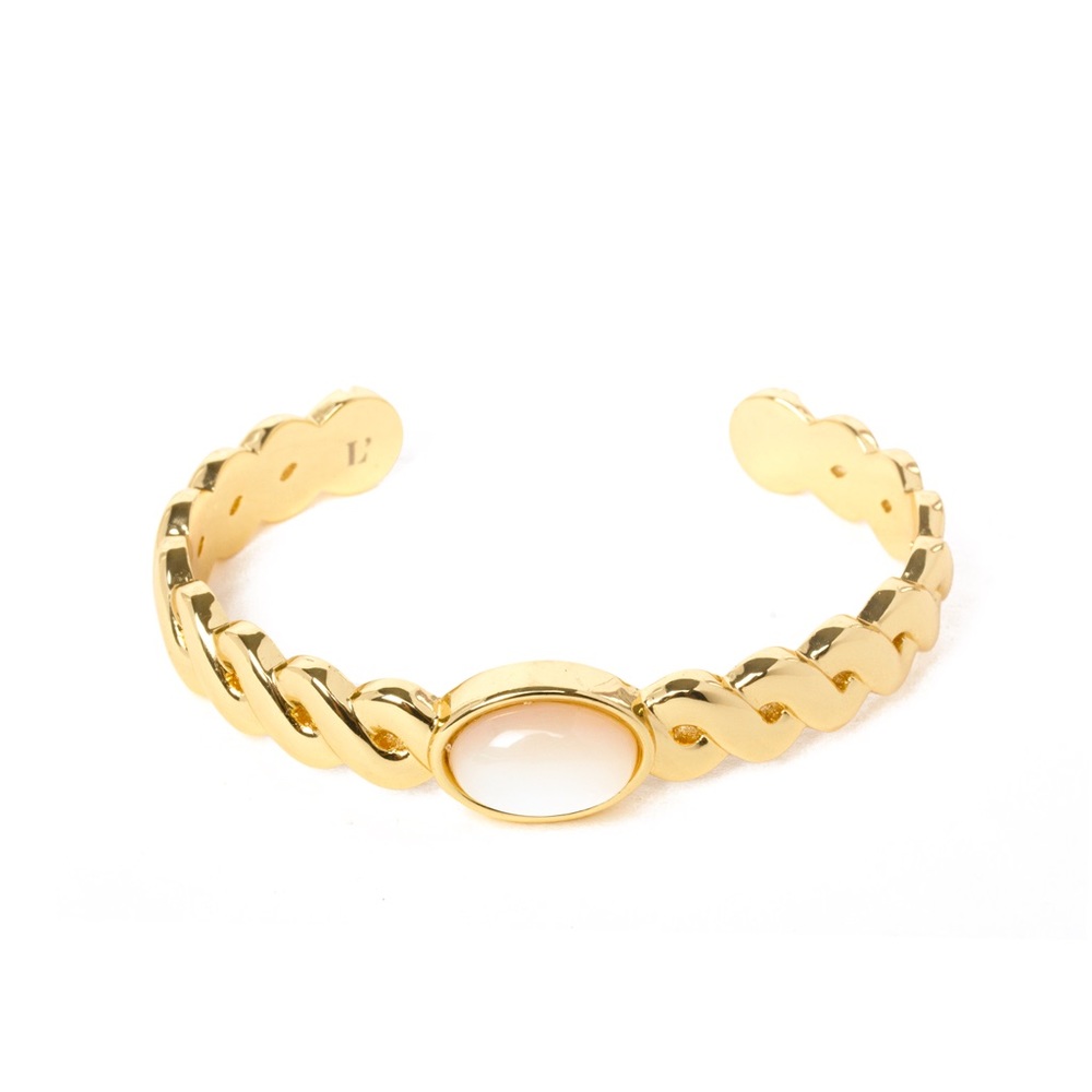 COPY - Emma & Chloe Twisted Bangle W/ MOP
